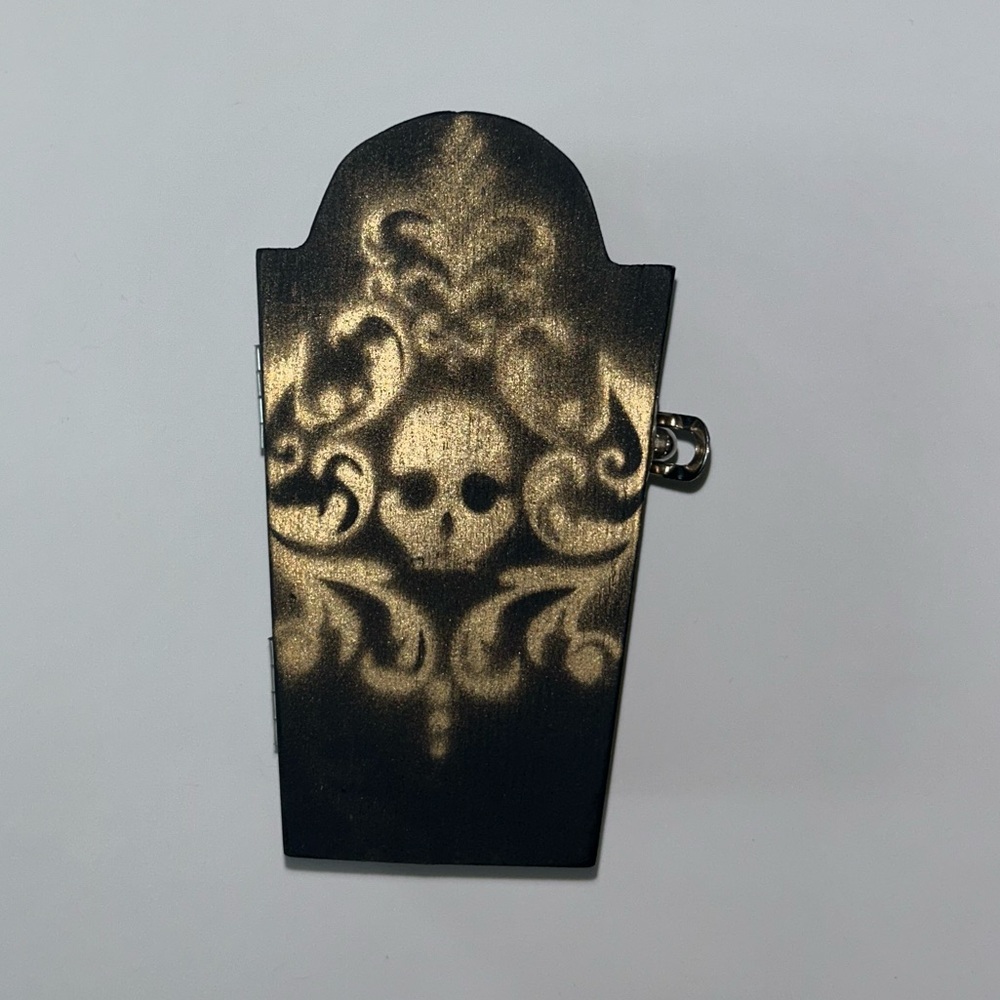 Black and Gold Coffin-Shaped jewelry holder